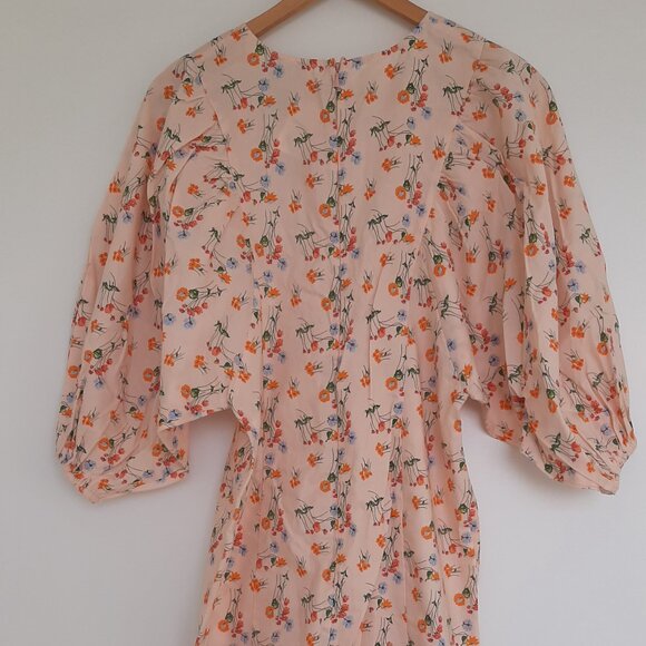 ASOS - Bishop Sleeves Print Dress - Size 10 - Picture 4 of 6